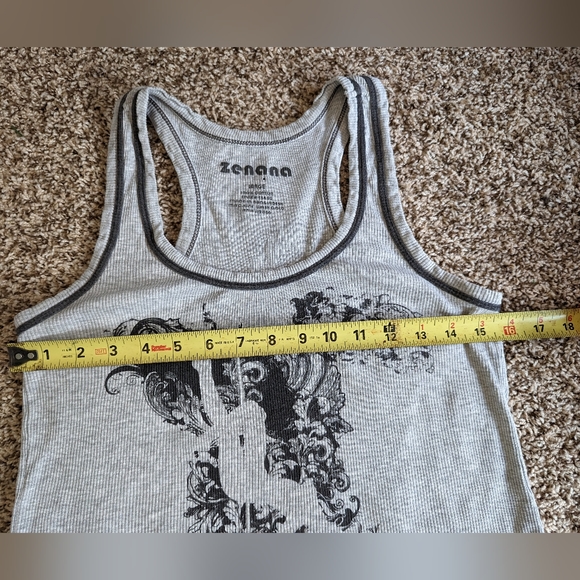❤️ Pole Dance Fitness Tank Top in Grey & Black by Zenana - Picture 14 of 14